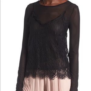 Two-Piece Lace & Mesh Top